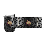 TX State Leopard 16oz Black Powdercoat Curved Beverage