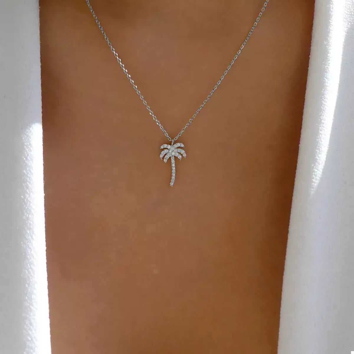 Palm Tree Pendant Necklace - Trendsi - Flyclothing LLC