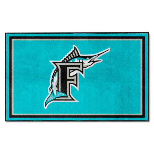 Florida Marlins 4ft. x 6ft. Plush Area Rug - Florida Marlins