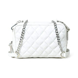 Mini Quilted Crossbody Bag, White - Classy Leather Bags - Flyclothing LLC
