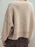 Slit Round Neck Long Sleeve Sweater - Trendsi
