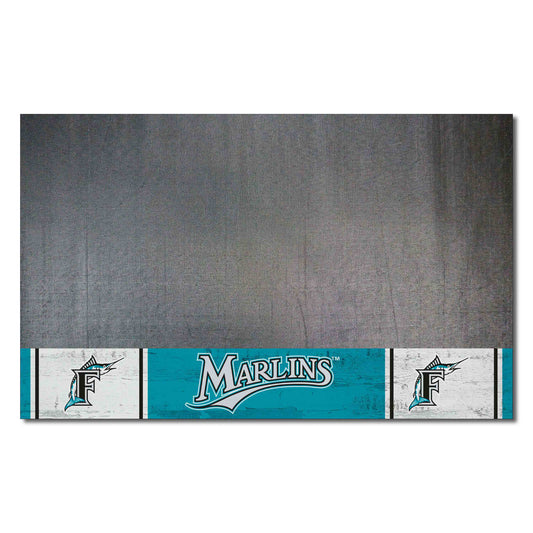 Florida Marlins Vinyl Grill Mat - 26in. x 42in. - Florida Marlins