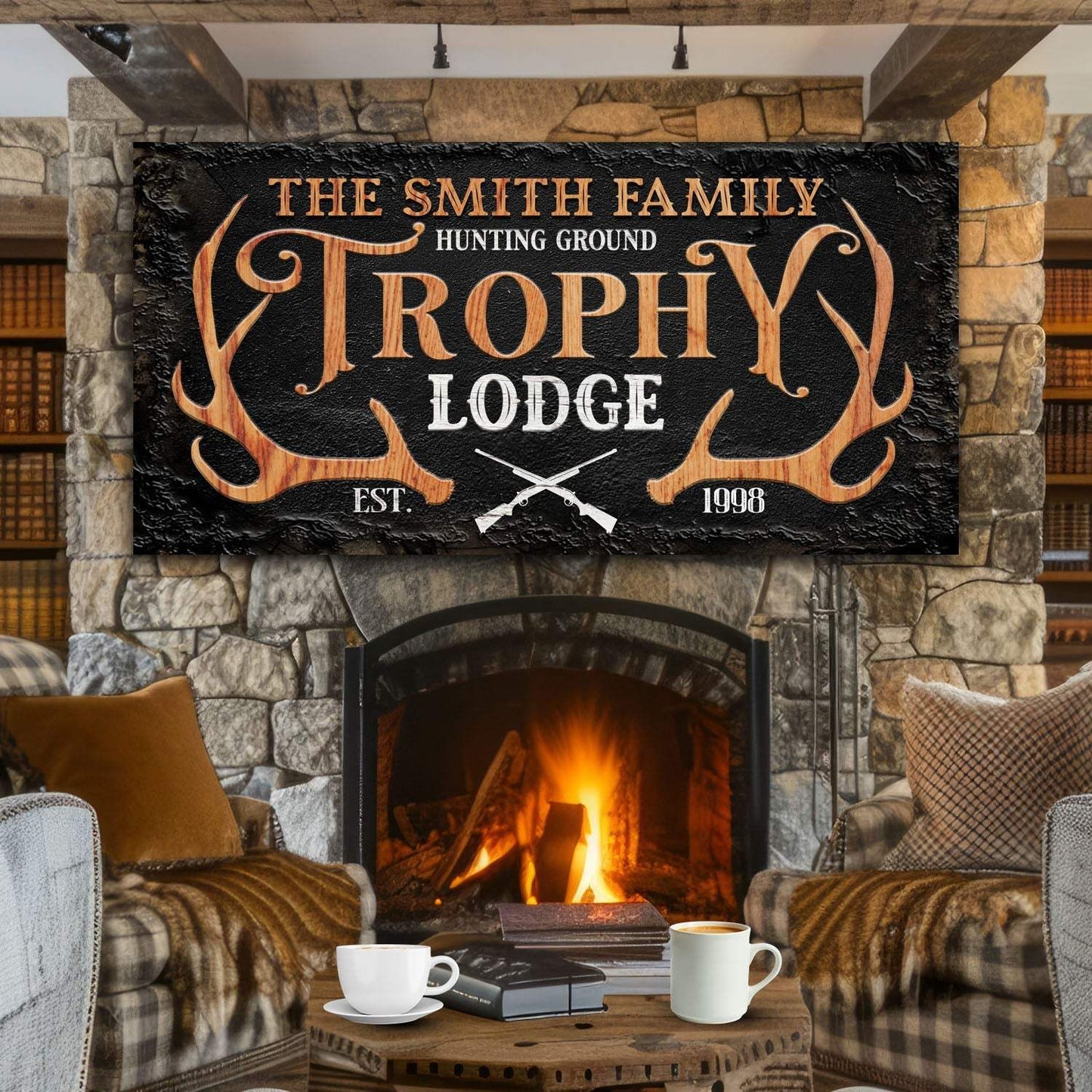 Family Hunting Trophy Lodge Sign - Tailored Canvases - Flyclothing LLC