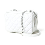 Mini Quilted Crossbody Bag, White - Classy Leather Bags - Flyclothing LLC
