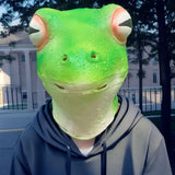 Frog Mask Halloween Latex Animal Headgear