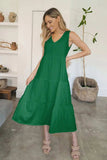 V-Neck Sleeveless Midi Tiered Dress - Trendsi - Flyclothing LLC