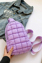 Quilted Nylon Crossbody Bag - Trendsi - Flyclothing LLC