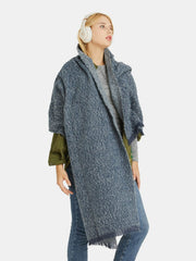 Raw Hem Heathered Polyester Scarf - Trendsi