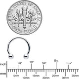 16G STEEL HORSE SHOE Circular Barbell 3/8 3mm