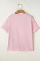 Color Block Round Neck Short Sleeve T Shirt - Trendsi - Flyclothing LLC