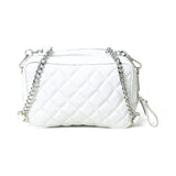 Mini Quilted Crossbody Bag, White - Classy Leather Bags - Flyclothing LLC