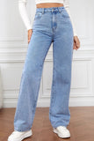 High Waist Straight Jeans - Trendsi