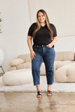 RFM Full Size Tummy Control High Waist Raw Hem Jeans - Trendsi