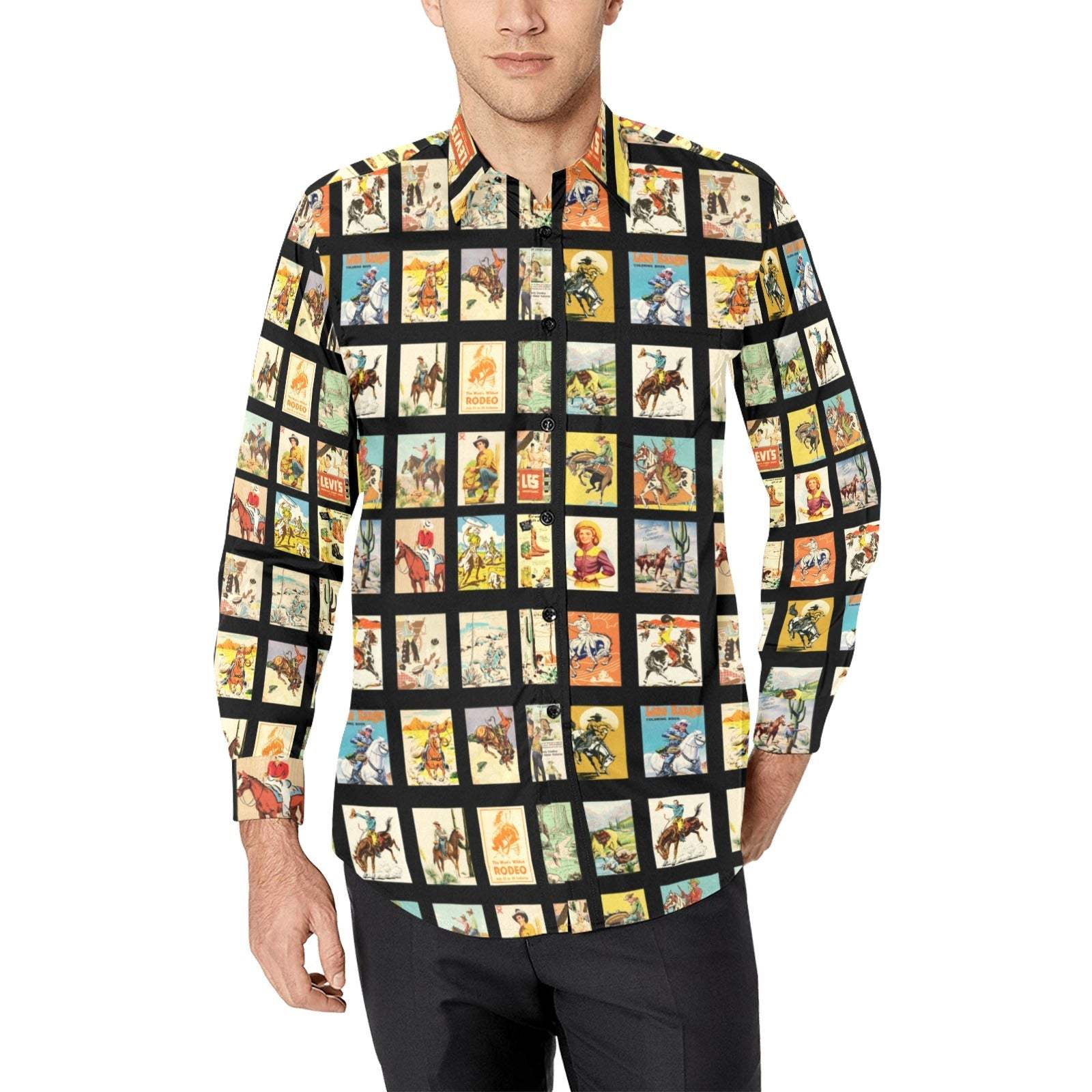 Baha Ranch Vintage Cowboy Collage Unisex Western Arena Shirt - Baha Ranch Western Wear - Flyclothing LLC