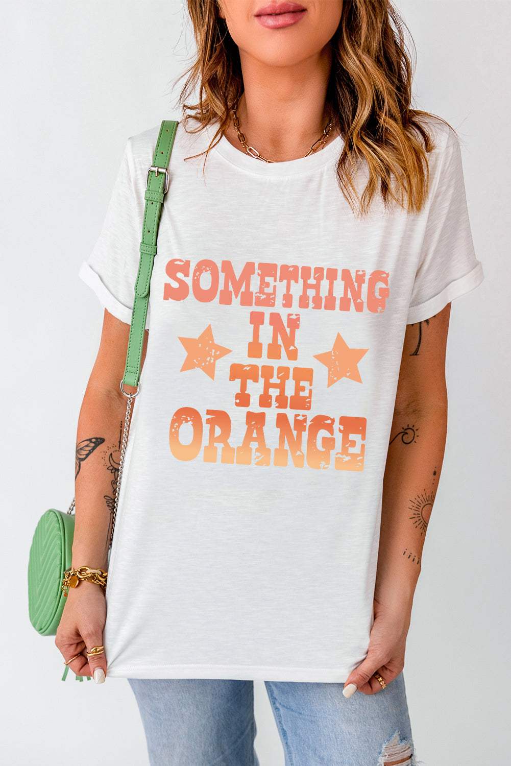 Letter Graphic Round Neck Short Sleeve T-Shirt - Trendsi - Flyclothing LLC