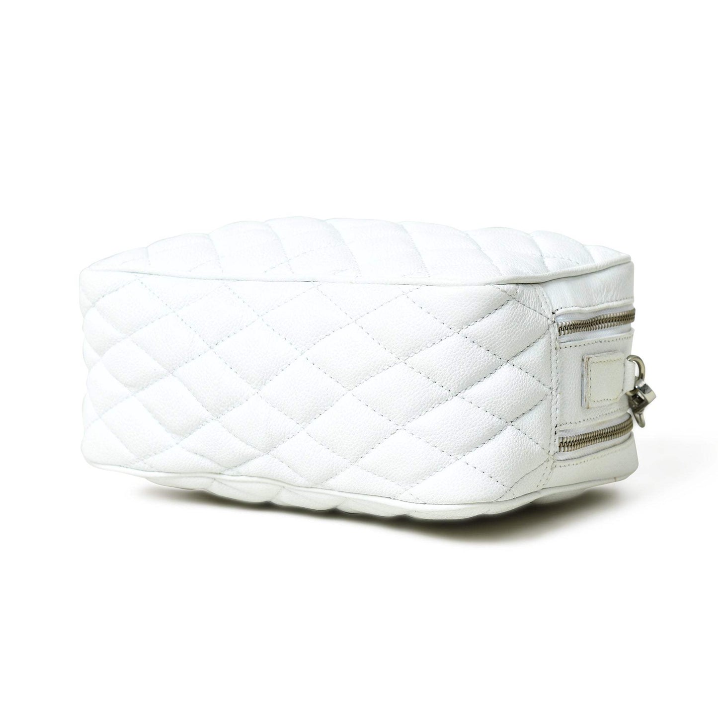 Mini Quilted Crossbody Bag, White - Classy Leather Bags - Flyclothing LLC