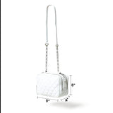 Mini Quilted Crossbody Bag, White - Classy Leather Bags - Flyclothing LLC
