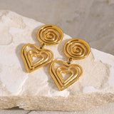 Stainless Steel Heart Earrings - Trendsi