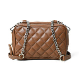 Mini Quilted Crossbody Bag, Rich Brown - Classy Leather Bags - Flyclothing LLC
