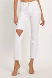 RISEN Full Size Distressed Cropped Straight Jeans - Trendsi - Flyclothing LLC