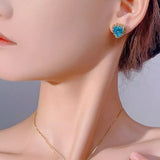 Heart-Shaped Stud Earrings - Trendsi - Flyclothing LLC