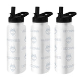 UConn White 34oz Repeating Quencher Bottle w/ 6pk Stickers - Logo Brands - Flyclothing LLC