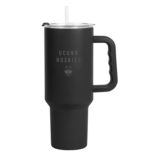 UConn 40oz Black Tonal Powder Coat Tumbler - Logo Brands - Flyclothing LLC