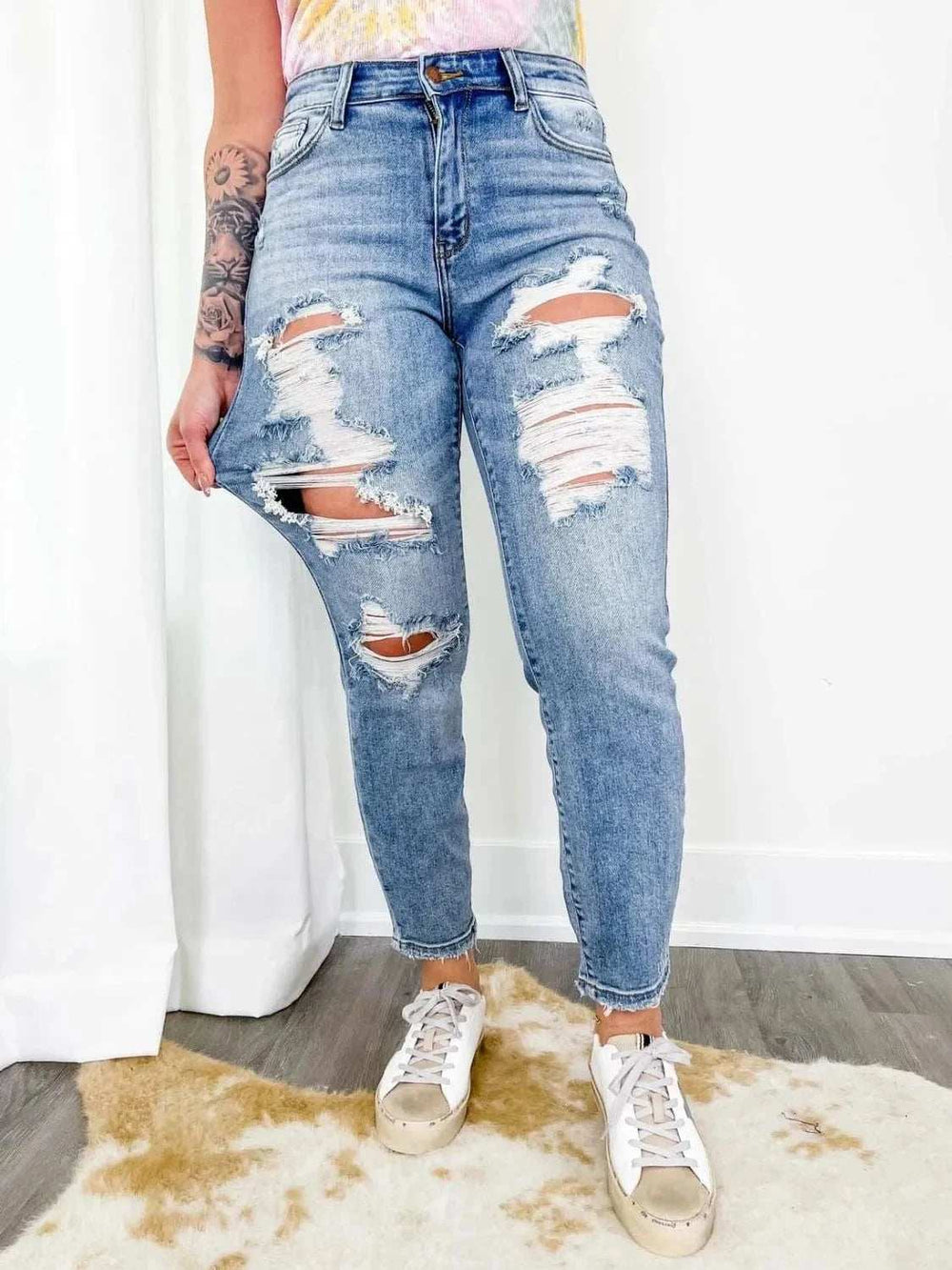 Distressed Skinny Jeans - Trendsi - Flyclothing LLC