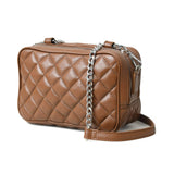 Mini Quilted Crossbody Bag, Rich Brown - Classy Leather Bags - Flyclothing LLC