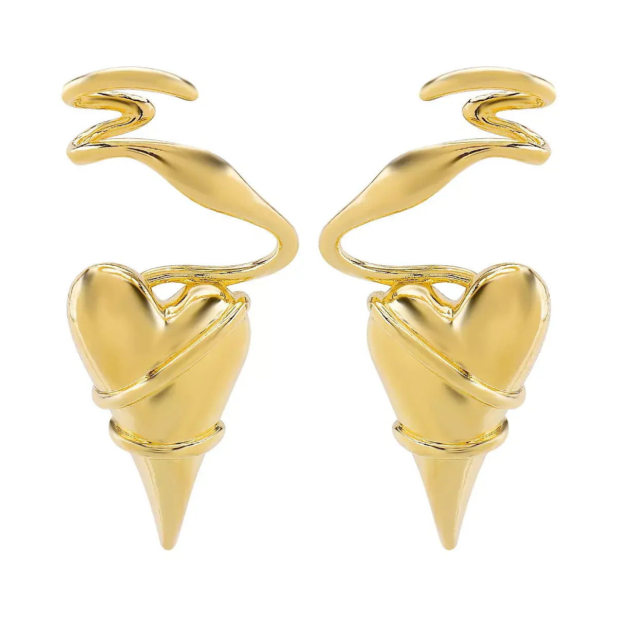 Heart-Shaped Twisted Wire Earrings - Trendsi - Flyclothing LLC