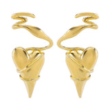 Heart-Shaped Twisted Wire Earrings - Trendsi - Flyclothing LLC