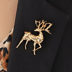 Alloy Reindeer Brooch - Trendsi