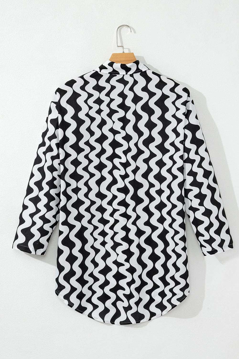 Button Down Contrast Striped Cover-Up - Trendsi - Flyclothing LLC