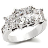 22725 - High-Polished 925 Sterling Silver Ring with AAA Grade CZ  in Clear - Alamode