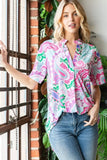 Heimish Full Size Paisley Print Short Sleeve Top - Trendsi