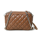 Mini Quilted Crossbody Bag, Rich Brown - Classy Leather Bags - Flyclothing LLC