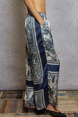 POL Floral Printed Woven Wide Leg Drawstring Pants - Trendsi - Flyclothing LLC