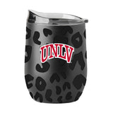 UNLV Leopard 16oz Black Powdercoat Curved Beverage