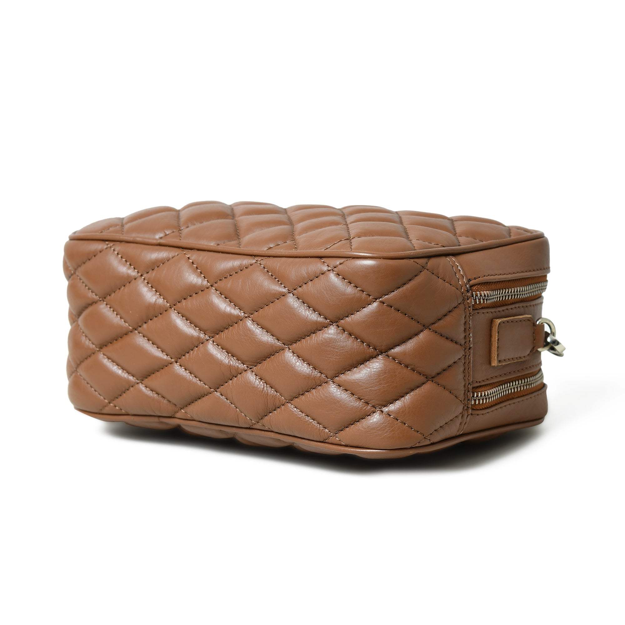Mini Quilted Crossbody Bag, Rich Brown - Classy Leather Bags - Flyclothing LLC
