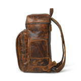 Alpha Caramel Buffalo Leather Travel Backpack - Classy Leather Bags - Flyclothing LLC