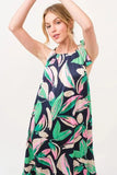 And The Why Botanical Printed Halterneck Tiered Maxi Dress - Trendsi