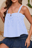 Tied Front Textured Square Neck Cami - Trendsi - Flyclothing LLC