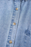 Button Down Short Sleeve Denim Dress - Trendsi - Flyclothing LLC