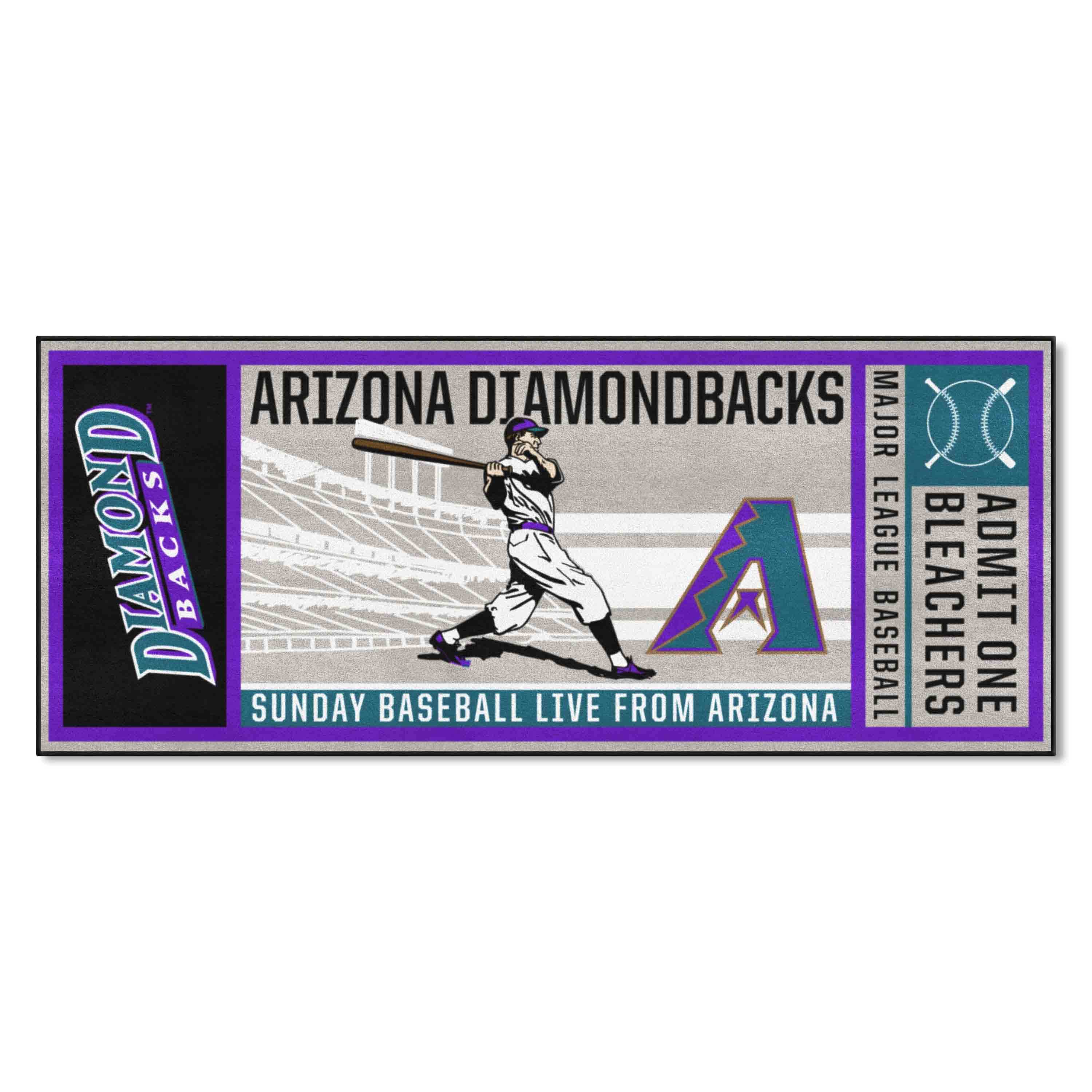 Arizona Diamondbacks Ticket Runner Rug - 30in. x 72in. - Arizona Diamondbacks