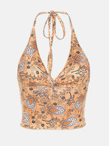 Printed Halter Neck Cami - Trendsi - Flyclothing LLC