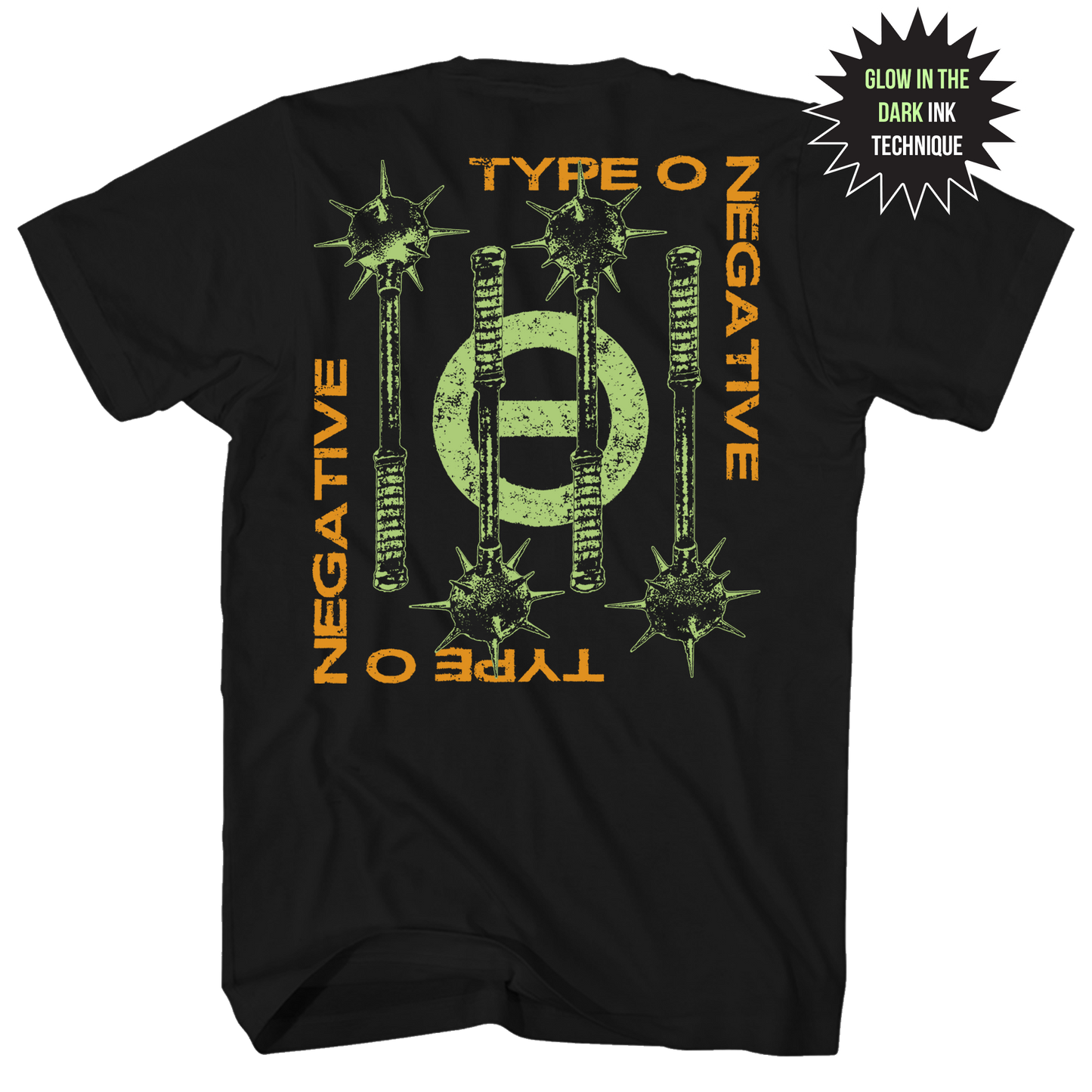 TYPE O NEGATIVE I DONT WANT TO BE ME GLOW IN THE DARK FRT/BACK BLACK T-SHIRT