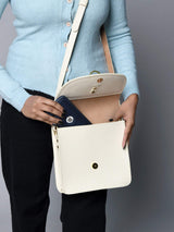 White Elegance Crossbody Sling Bag - Classy Leather Bags - Flyclothing LLC