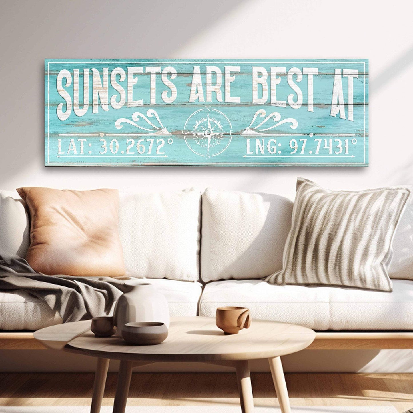Sunsets Are Best At Coordinates Sign III - Tailored Canvases - Flyclothing LLC