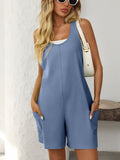 Mandy Pocketed Racerback Wide Strap Romper - Trendsi