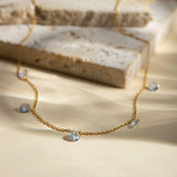 Stainless Steel Rhinestone Charm Necklace - Trendsi - Flyclothing LLC